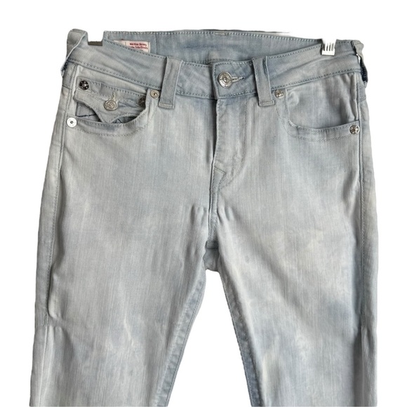 True Religion Jennie Curvy Mid Rise Flap Single Needle Skinny Jeans Sz 27 Blue - Picture 3 of 15
